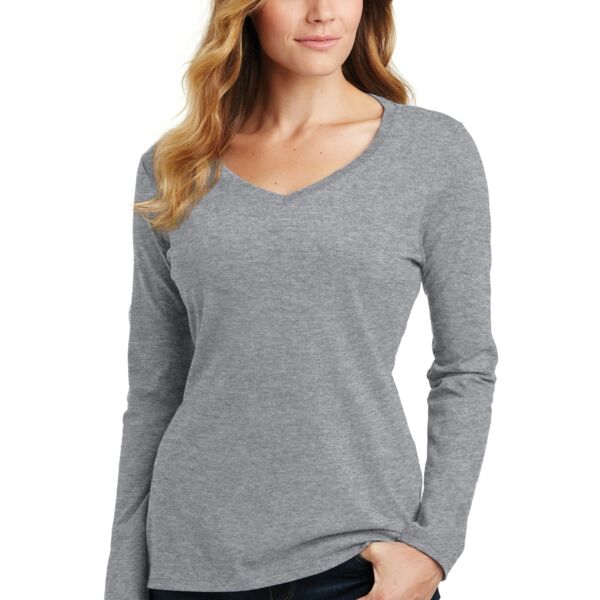 St. Euphrasia Ladies Long Sleeve Fan Favorite V Neck Tee - Teach Thumbnail